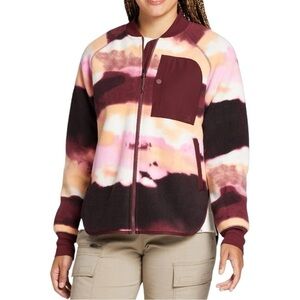 Alpine Design Fleece Full Zip Jacket in Soft Clouds Bright Orange Sz L